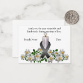 Witte ventilatorkaars na begrafenis Hartelijk dank Notitiekaartje (Voorkant / Achterkant in situ)