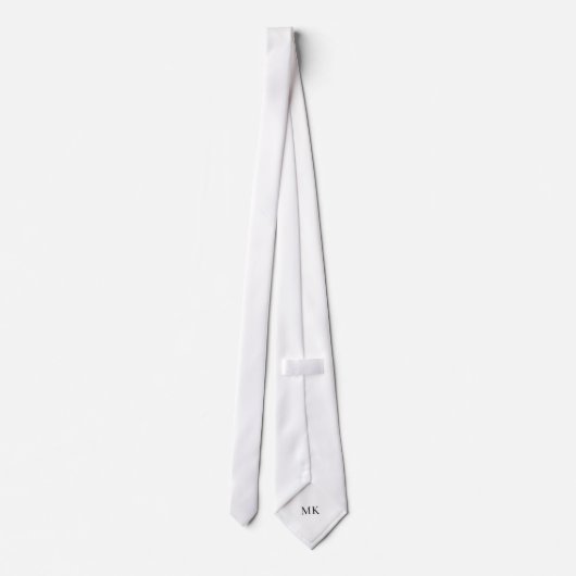 Witte Verborgen Initialen Vaste kleuren Stropdas (Achterkant)