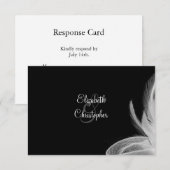 Witte veren 2 RSVP Kaartje (Voorkant / Achterkant)