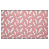 Witte veren afdruk op schelproze stof (Fat Quarter)