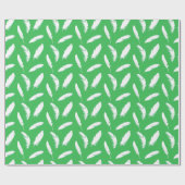 Witte veren afdrukken op jade groen cadeaupapier (Vlak)