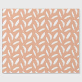 Witte veren afdrukken op zachte perziken cadeaupapier (Vlak)