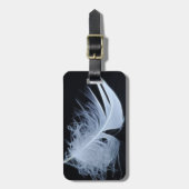 Witte veren - angelisch per natuur bagagelabel (Voorkant verticaal)