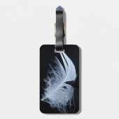 Witte veren - angelisch per natuur bagagelabel (Achterkant verticaal)