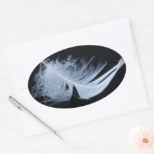 Witte veren - angelisch per natuur ovale sticker (Envelop)