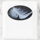 Witte veren - angelisch per natuur ovale sticker (Tas)