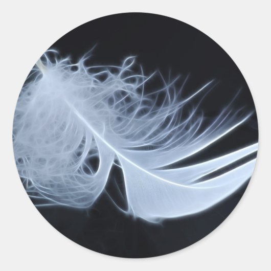 Witte veren - angelisch per natuur ronde sticker (Voorkant)