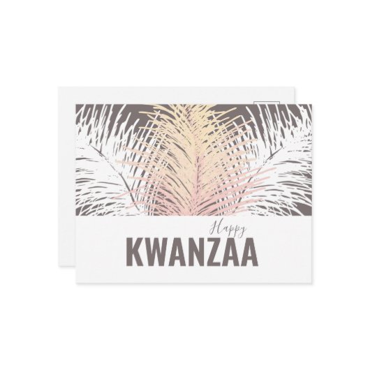 witte veren Black Holiday Happy Kwanzaa Briefkaart (Voorkant / Achterkant in situ)