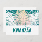 witte veren Black Holiday Happy Kwanzaa Briefkaart (Voorkant / Achterkant)