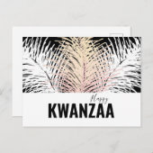 witte veren Black Holiday Happy Kwanzaa Briefkaart (Voorkant / Achterkant)