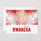 witte veren Black Holiday Happy Kwanzaa Briefkaart (Voorkant / Achterkant)