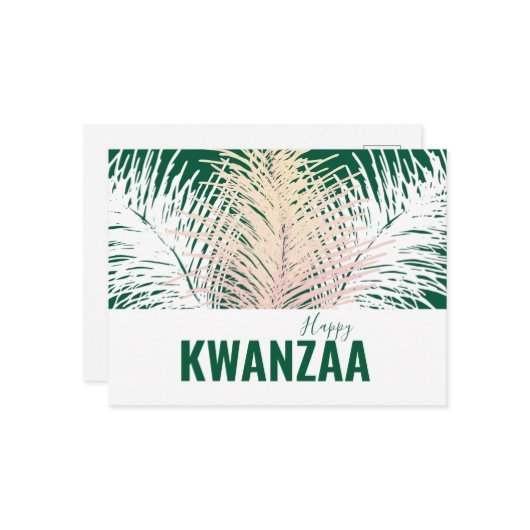 witte veren Black Holiday Happy Kwanzaa Briefkaart (Voorkant / Achterkant in situ)