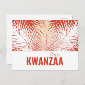 witte veren Black Holiday Happy Kwanzaa Briefkaart (Voorkant / Achterkant)