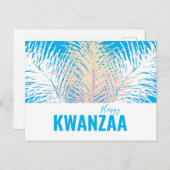 witte veren Black Holiday Happy Kwanzaa Briefkaart (Voorkant / Achterkant)
