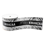 witte veren Black Holiday Happy Kwanzaa Grosgrain Lint (Spoel)
