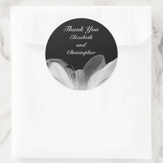 Witte veren dank u Sticker (Tas)