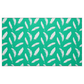 Witte veren druk op turkooizen stof (Fat Quarter)