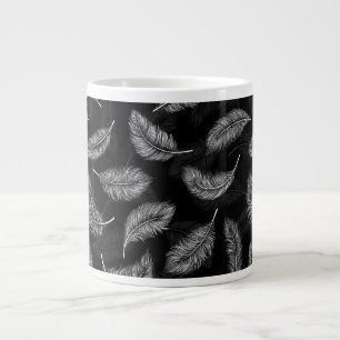 Witte veren grote koffiekop