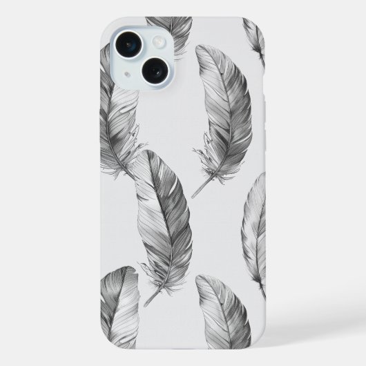 Witte Veren iPhone Hoesje (Achterkant)