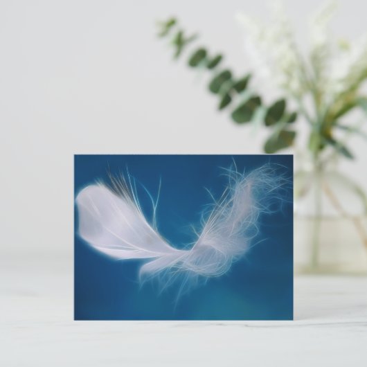 Witte veren kunst - symbool van zuiverheid en onsc briefkaart (Staand voorkant)