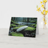 Witte veren op een rots die aan je denkt kaart (Gele Bloem)