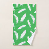 Witte veren op Jade Green Bad Handdoek (Handdoek)