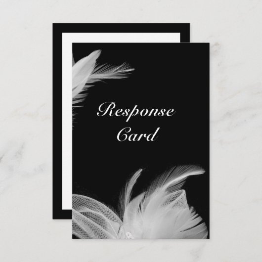 Witte veren RSVP (Voorkant / Achterkant)