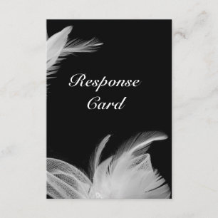 Witte veren RSVP Kaartje
