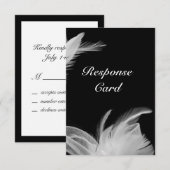 Witte veren RSVP Kaartje (Voorkant / Achterkant)
