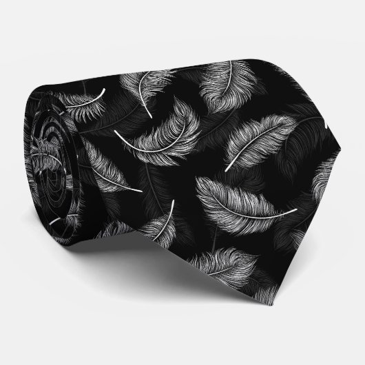 Witte veren stropdas (Opgerold)