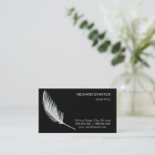 Witte veren visitekaartje (Staand voorkant)
