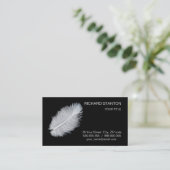 Witte veren visitekaartje (Staand voorkant)