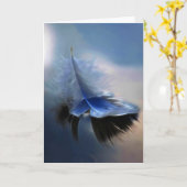 Witte veren zeilen kaart (Gele Bloem)