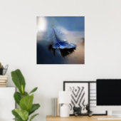 Witte veren zeilen poster (Thuiskantoor)