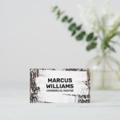 Witte verf over graffiti bakstenen muur visitekaartje (Staand voorkant)