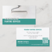 Witte verf Roller Paint Services Groene Strip Visitekaartje (Voorkant / Achterkant)