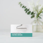 Witte verf Roller Paint Services Groene Strip Visitekaartje (Staand voorkant)