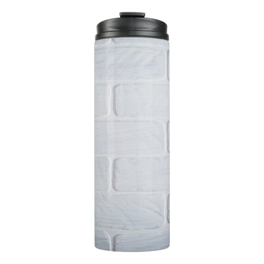 Witte verf van bakstenen van textuur thermosbeker (Voorkant)