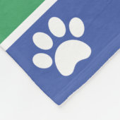 Witte verfdrukken op blauw met Groen aangepast Fleece Deken (Hoek)