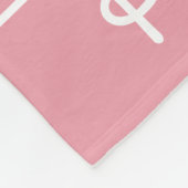 Witte verfdrukken op roze, speciaal aangepast pakk fleece deken (Hoek)