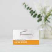 Witte verfroller verfdiensten Sinaasappels strip Visitekaartje (Staand voorkant)