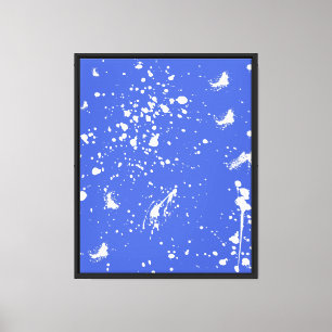 Witte verfspat Graphic Stain Witte inktspat Canvas Afdruk