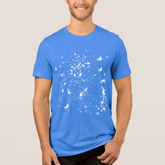 Witte verfspat Graphic Vlek Witte Inktspat Tri-Blend Shirt (Voorkant)