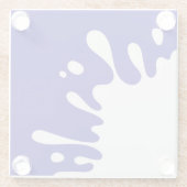 Witte verfspatter op ultramarionetblauw glazen onderzetter (Achterkant)