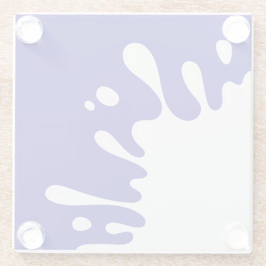 Witte verfspatter op ultramarionetblauw glazen onderzetter (Achterkant)