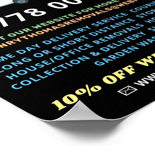 Witte Verhuiswagens, Verhuisbedrijf Reclame Poster (Hoek)