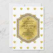 Witte verjaardagsfeest uitnodigingen met gouden ha (Voorkant)