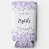Witte verjaardagsviolet confetti seltzer blikjeskoeler (Voorkant)