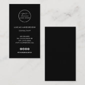 Witte verticale aangepaste logo moderne profession visitekaartje (Voorkant / Achterkant)
