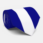 Witte verticale streep op Navy Blue Stropdas (Opgerold)